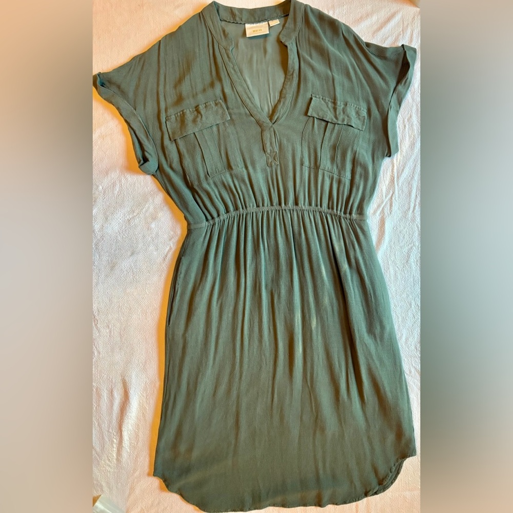 Anthropologie Maeve olive green dress
